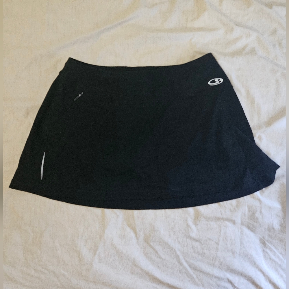 Icebreaker Merino Wool Swift Skort Skirt Shorts Black Tennis Pickleball Pocket